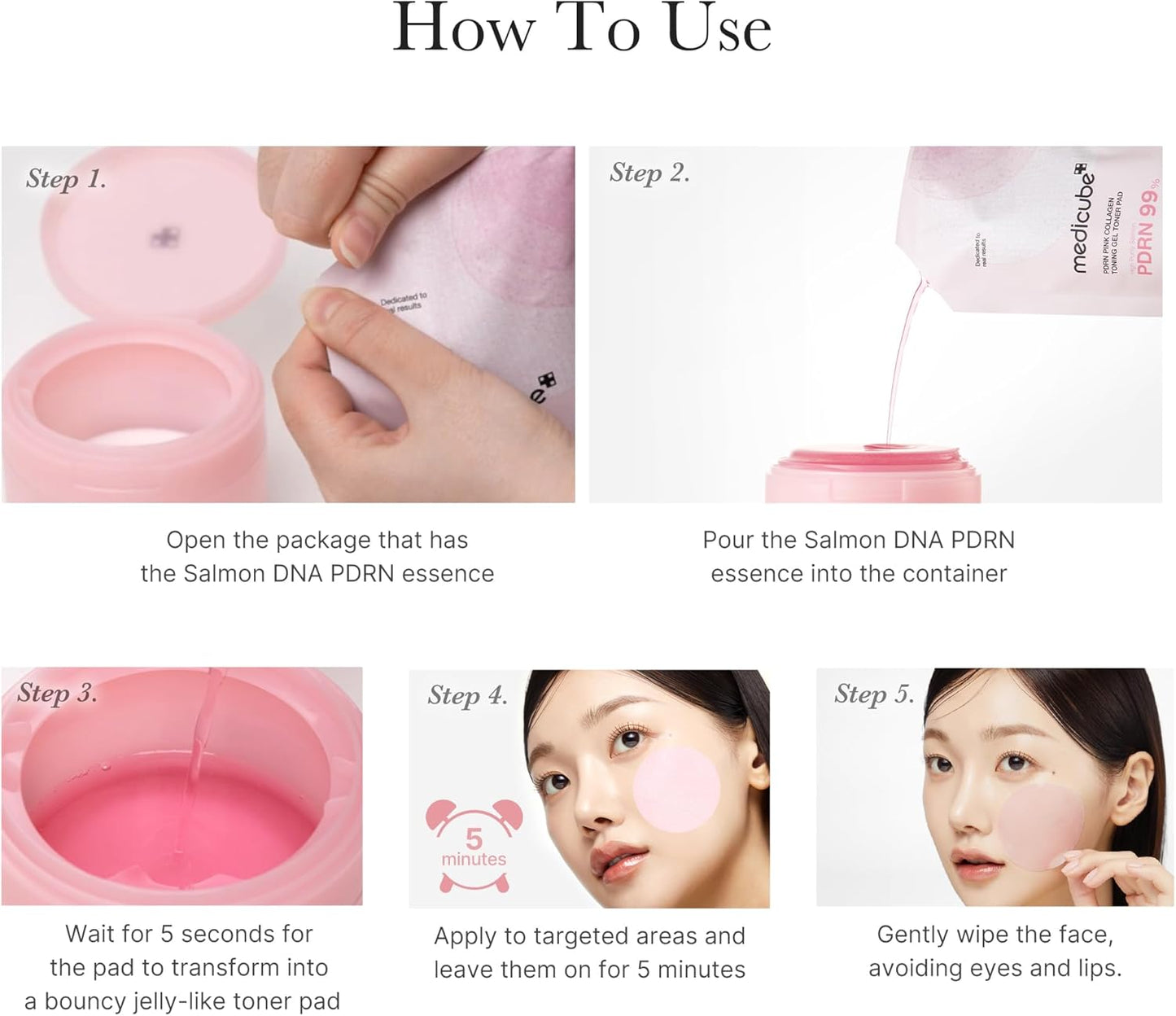 Medicube PDRN Pink Collagen Toning Gel Toner Pad 120 mL (4.05 fl oz) / 70 pc