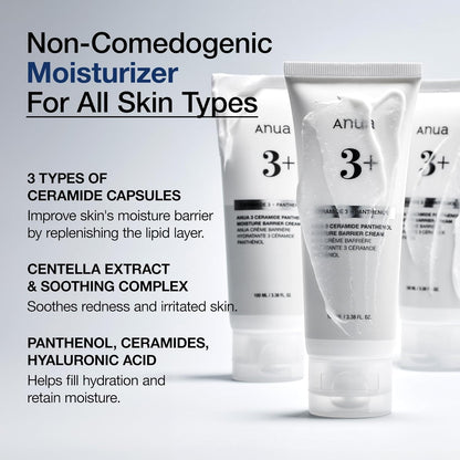 Anua 3 Ceramide Panthenol Moisture Barrier Cream 100 mL (3.38 fl oz)