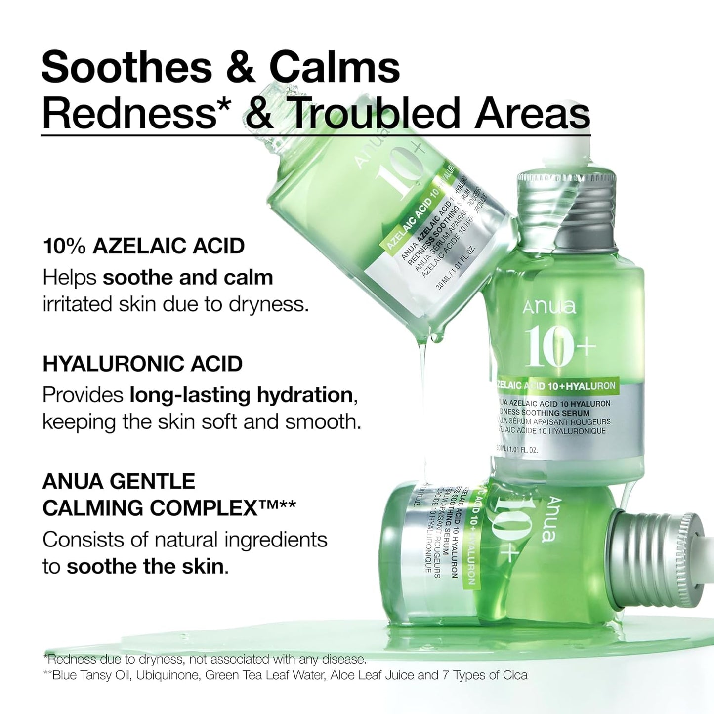 Anua Azelaic Acid 10 Hyaluron Redness Soothing Serum 30mL (1.01 fl oz)