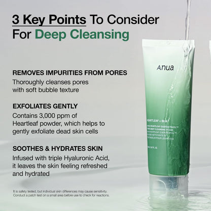 Anua Heartleaf Quercetinol Pore Deep Cleansing Foam 150 mL (5.07 fl oz)
