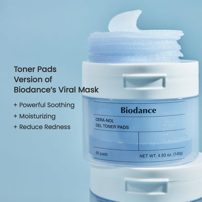 BIODANCE CeraNol Gel Toner Pads 140g (4.93 oz) 60 pads
