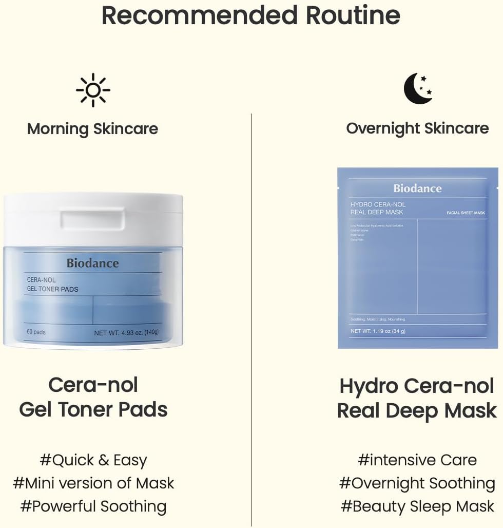 BIODANCE CeraNol Gel Toner Pads 140g (4.93 oz) 60 pads