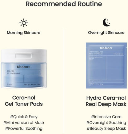BIODANCE CeraNol Gel Toner Pads 140g (4.93 oz) 60 pads