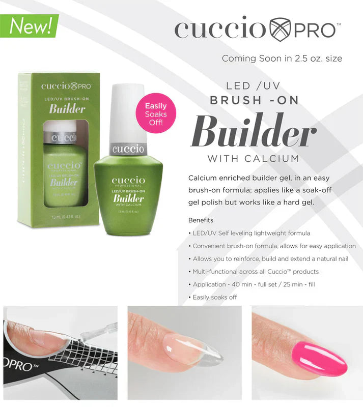 Cuccio Brush-on Builder Gel with Calcium LED/UV Clear 13 mL (0.43 fl oz)