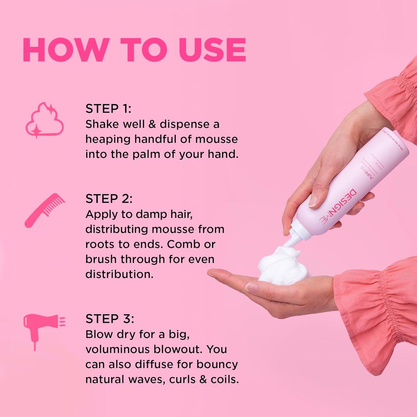 DesignMe Puff Me Volumizing Mousse 240 g (8.5 fl oz)