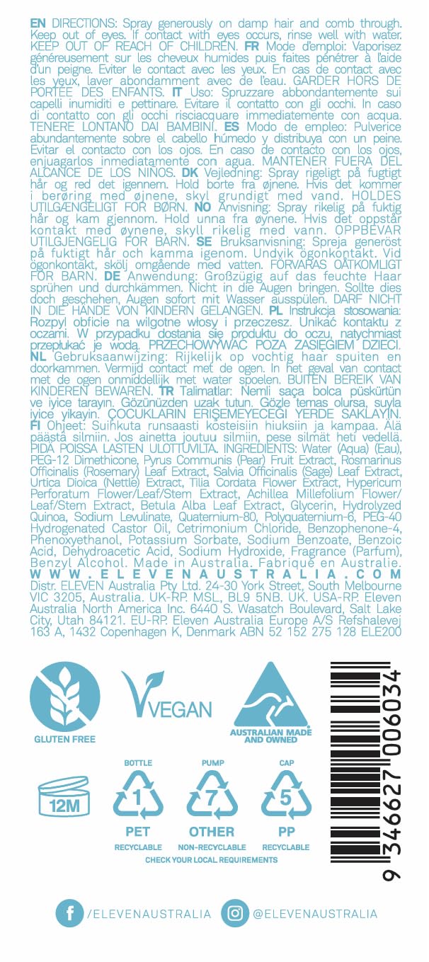 Eleven Australia: Detangle my Hair Leave In Spray 250 mL (8.45 fl oz)