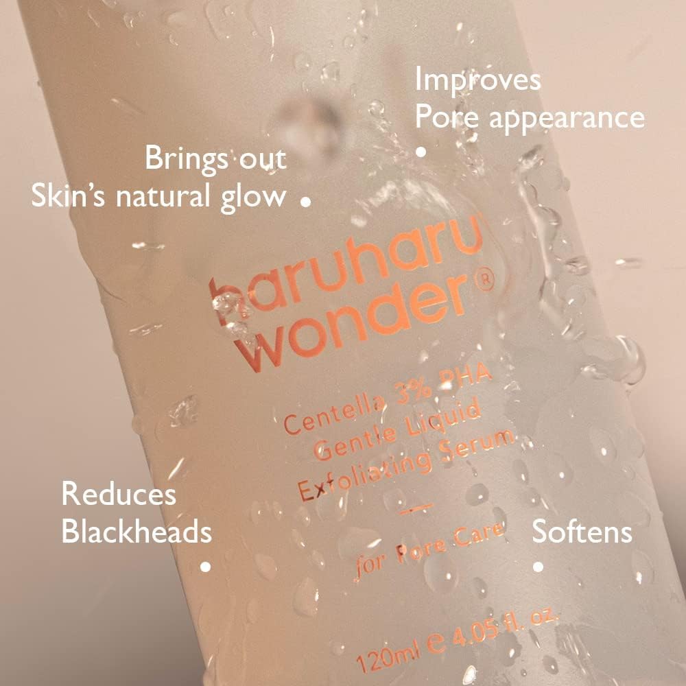 Haruharu Wonder Centella 3 Percent PHA Gentle Liquid Exfoliating Serum 120 mL(4.06 fl oz)