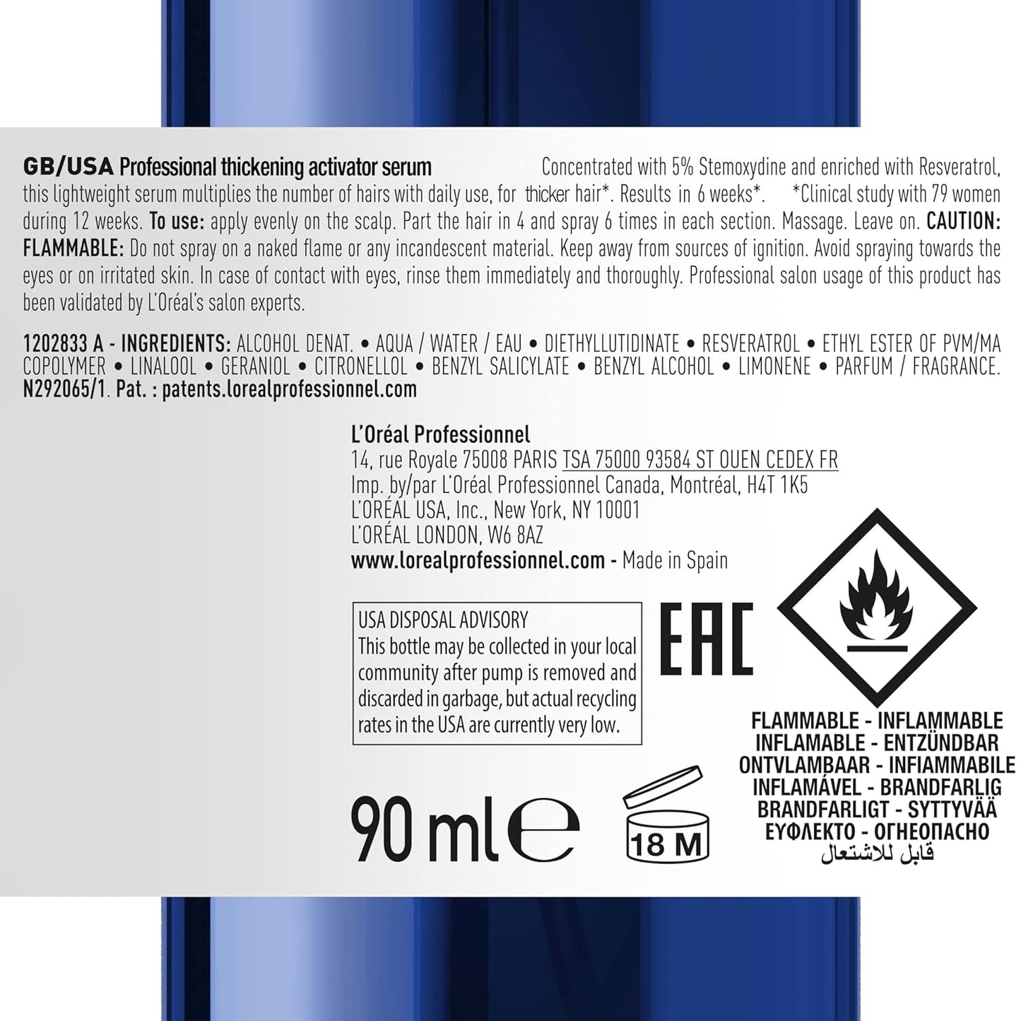 L'Oreal Professionnel Serioxyl Advanced Densifying Serum 90 mL (3.04 fl oz)