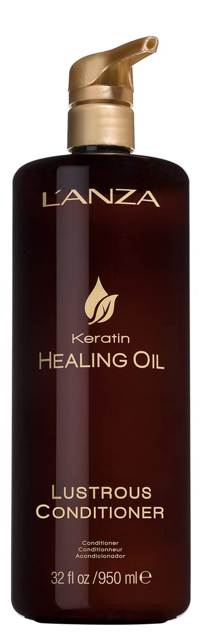 LANZA - Keratin Healing Oil Lustrous Shampoo & Conditioner DUO - 33.8oz / 1 Liter [Beauty] Beauty LANZA