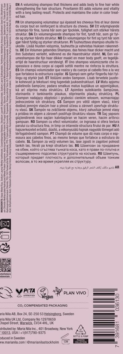 Maria Nila Pure Volume Shampoo 1 L (33.8 fl oz)