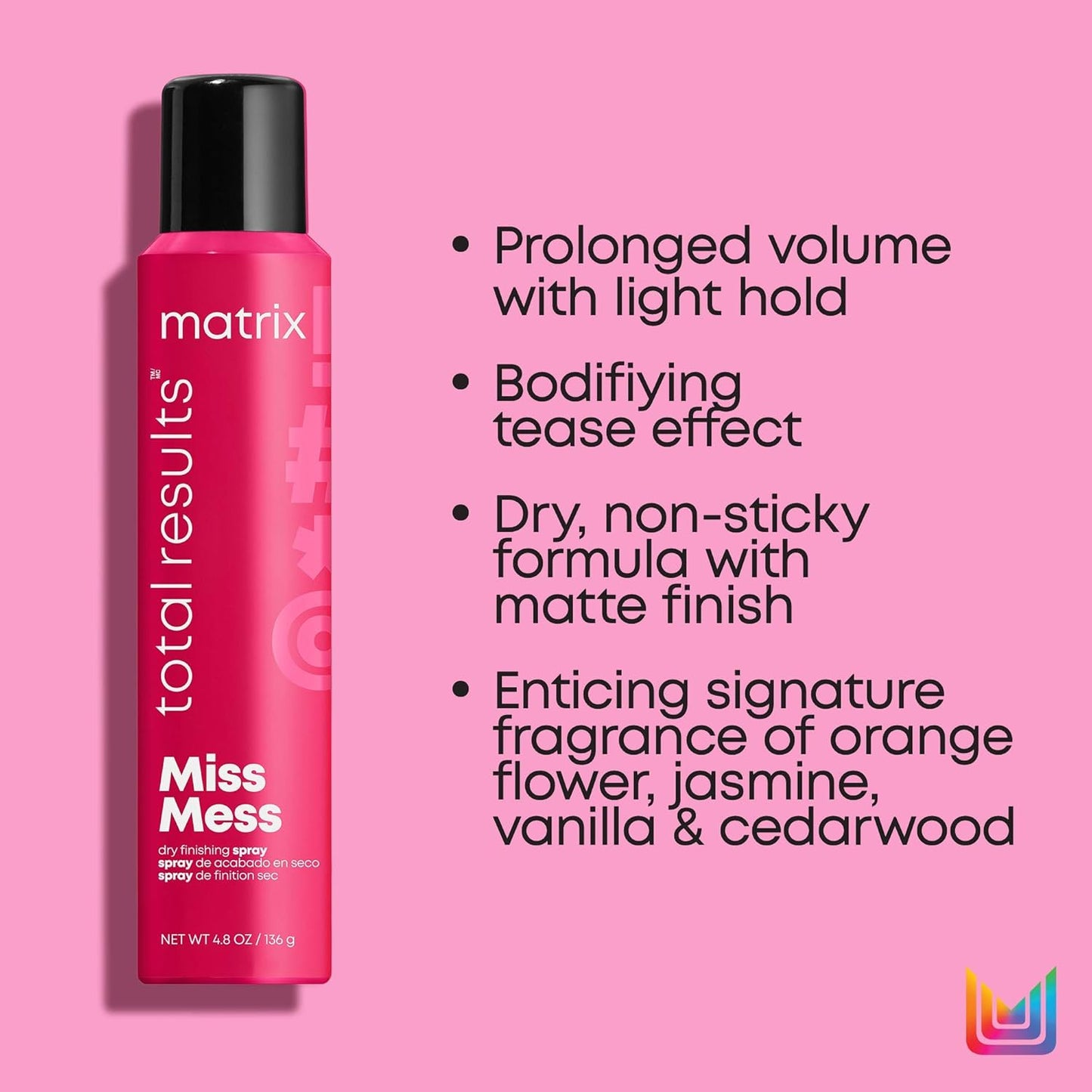 Matrix Total Results Miss Mess Dry Finishing Spray 136 g (4.8 oz) 2 PACK