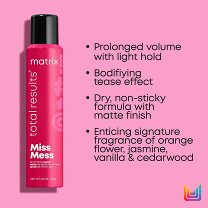 Matrix Total Results Miss Mess Dry Finishing Spray 136 g (4.8 oz) 2 PACK