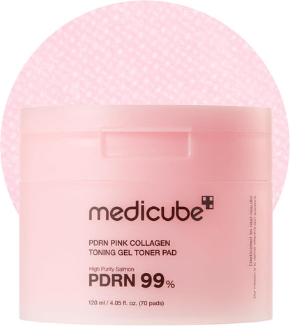 Medicube PDRN Pink Collagen Toning Gel Toner Pad 120 mL (4.05 fl oz) / 70 pc