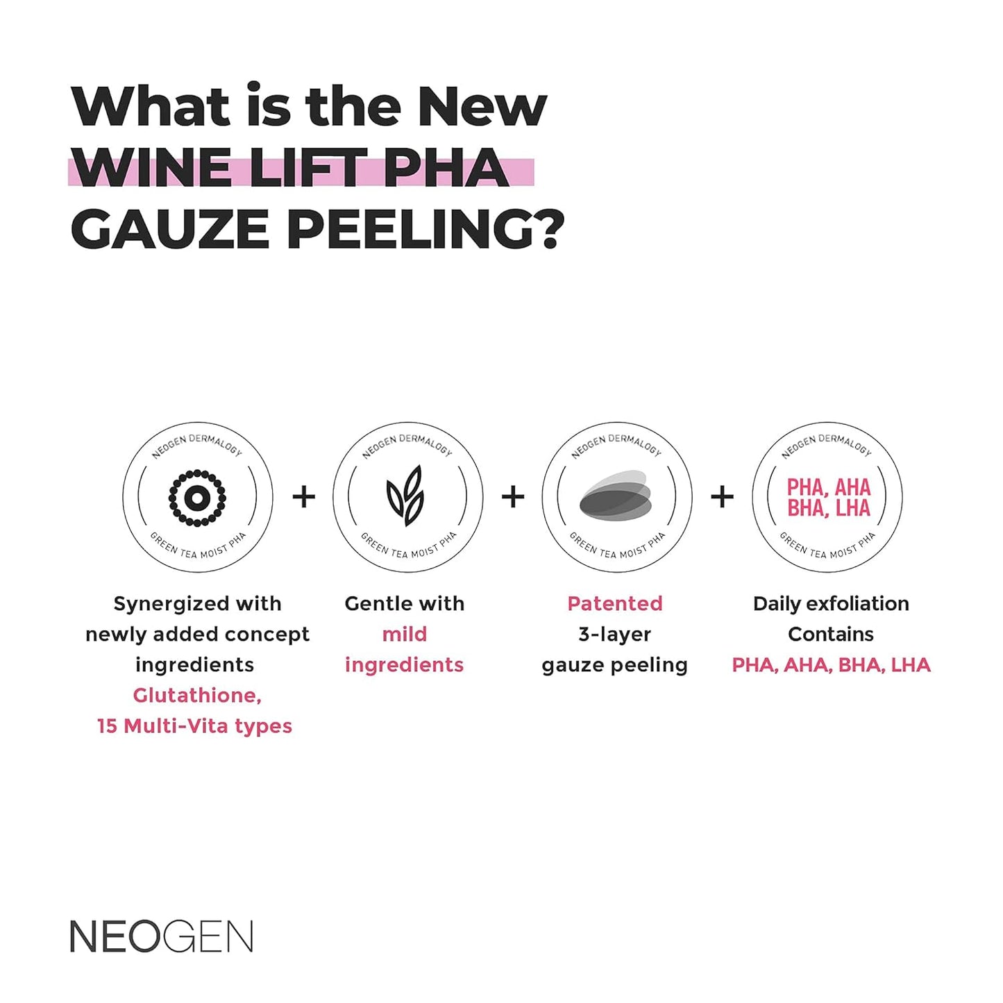 Neogen Wine Lift PHA Gauze Peeling 190 mL (30 pc)
